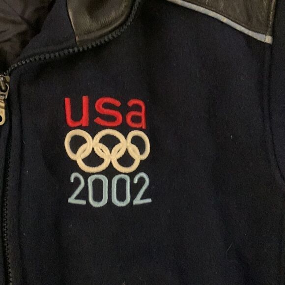 Vintage USA 2002 Roots Olympic Leather Wool Jacket - Picture 4 of 9